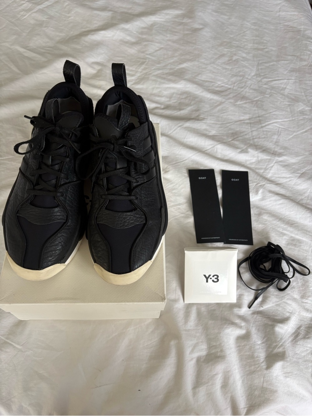 Adidas Y-3 Hokori III Black Core White Sneakers Men's Size 10 with OG Box GOAT - Picture 7 of 16